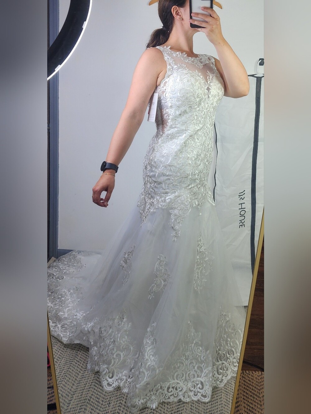 Trumpet/Mermaid Illusion Court Train Tulle Wedding Dress With Beading Sequins